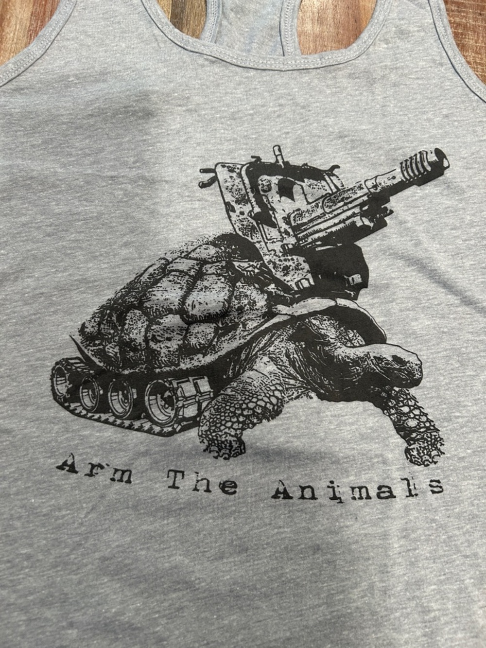 Ideal T Heather Gray “Arm the Animals” Turtle Tank - Picture 2 of 7